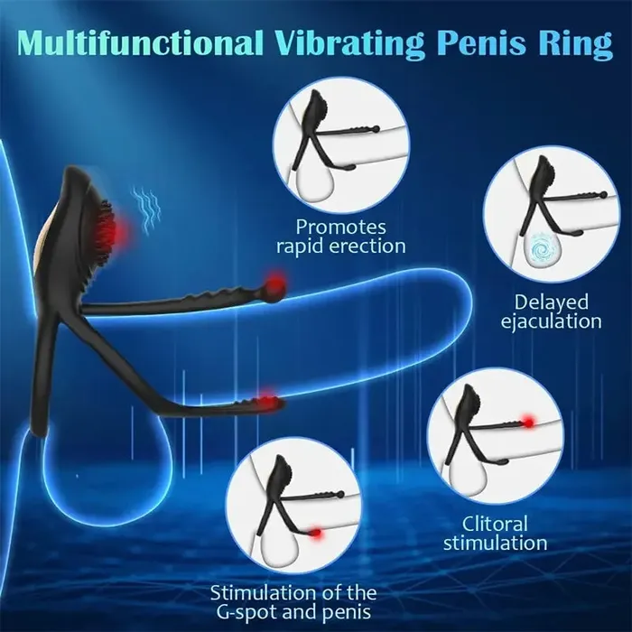 Dual Motor Vibrating Cock Ring OOTYEMO Couples