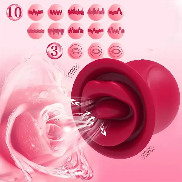 Female Sex Toys OOTYEMO Clitoral Tongue Rose Vibrator