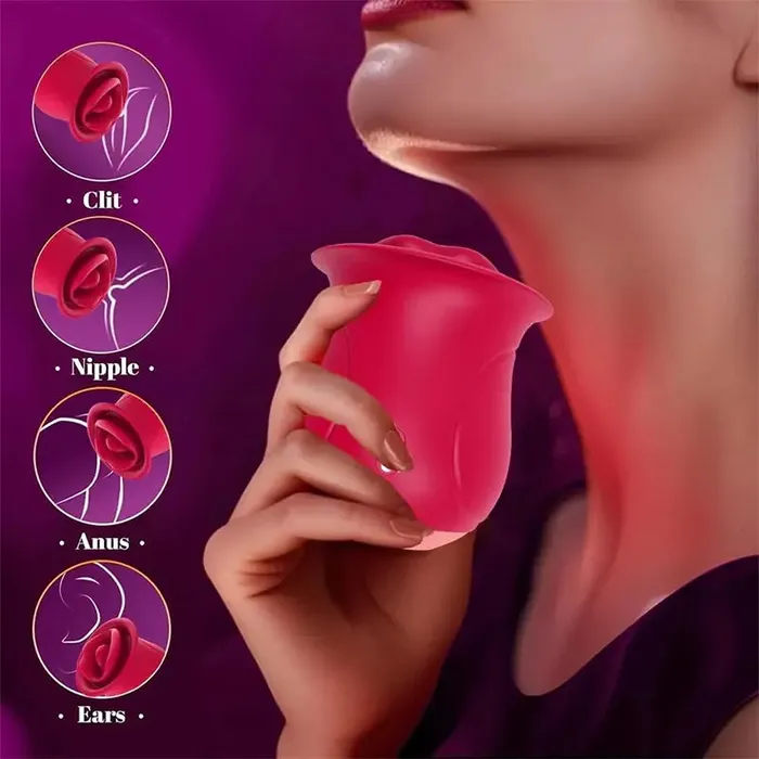 Female Sex Toys OOTYEMO Clitoral Tongue Rose Vibrator