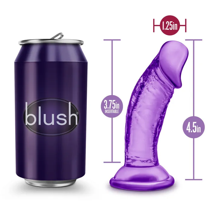 Blush Sweet n Small 4 Purple Realistic Small Vacuum Base Dildo Dildos