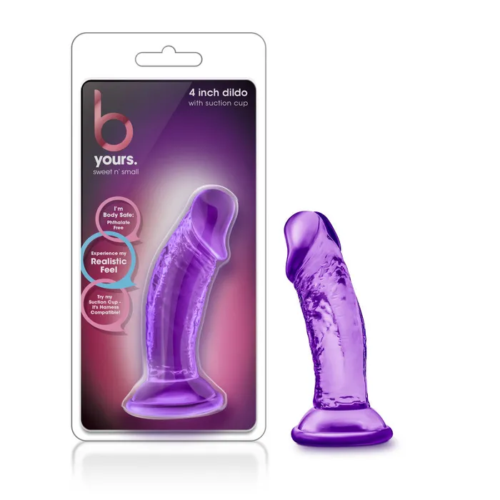 Blush Sweet n Small 4 Purple Realistic Small Vacuum Base Dildo Dildos