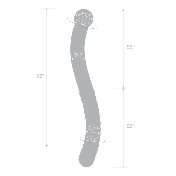 Gls 11 Double Ended Glass Pelvic Wand Dildo Glas Dildos