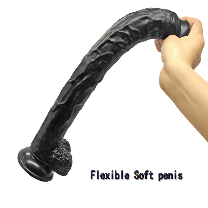MD Anal MD Laser Super XLarge Realistic Dildo Anal Snake 40cm Black