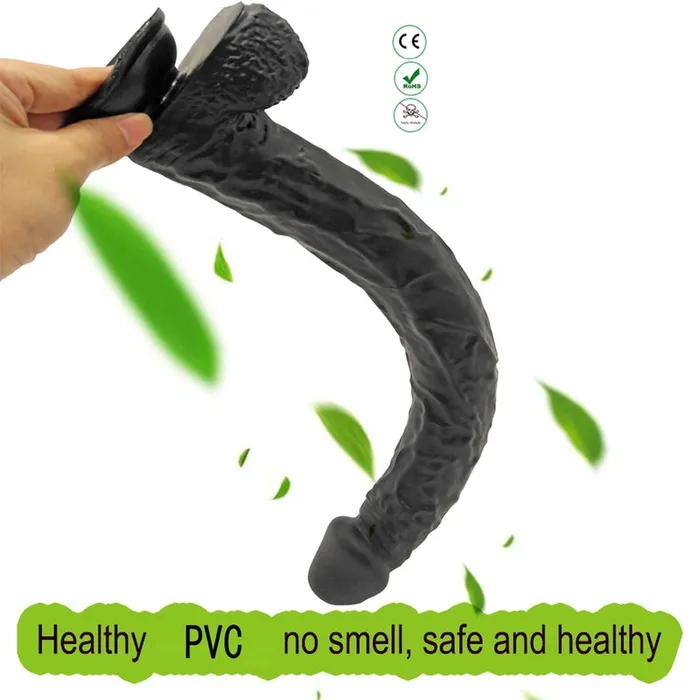 MD Anal MD Laser Super XLarge Realistic Dildo Anal Snake 40cm Black