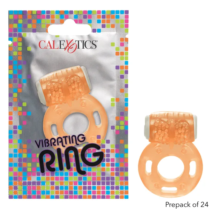 CalExotics Male Sex Toys Foil Pack Vibrating Ring Prepack of 24