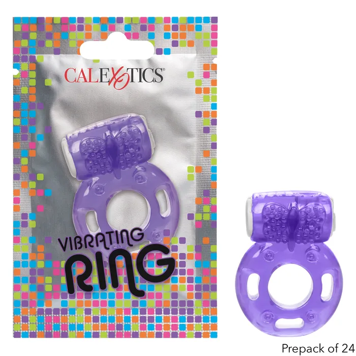 CalExotics Male Sex Toys Foil Pack Vibrating Ring Prepack of 24