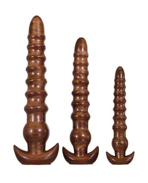 Evolved Novelties INC Anal Evolved Twisted Love 3 Pc Plug Set Gold
