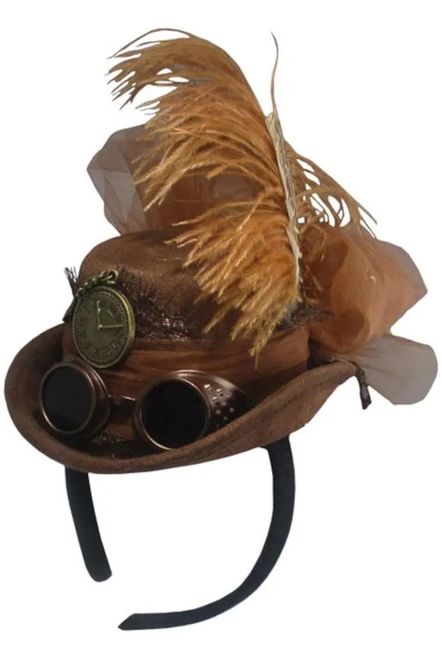 Female Sex Toys Brown Mini Steampunk Hat KBW Global Corb