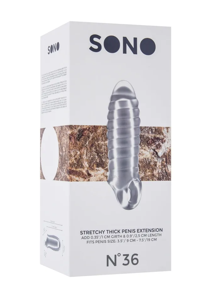 No36 Stretchy Thick Penis Extension Translucent Shots America Male Sex Toys